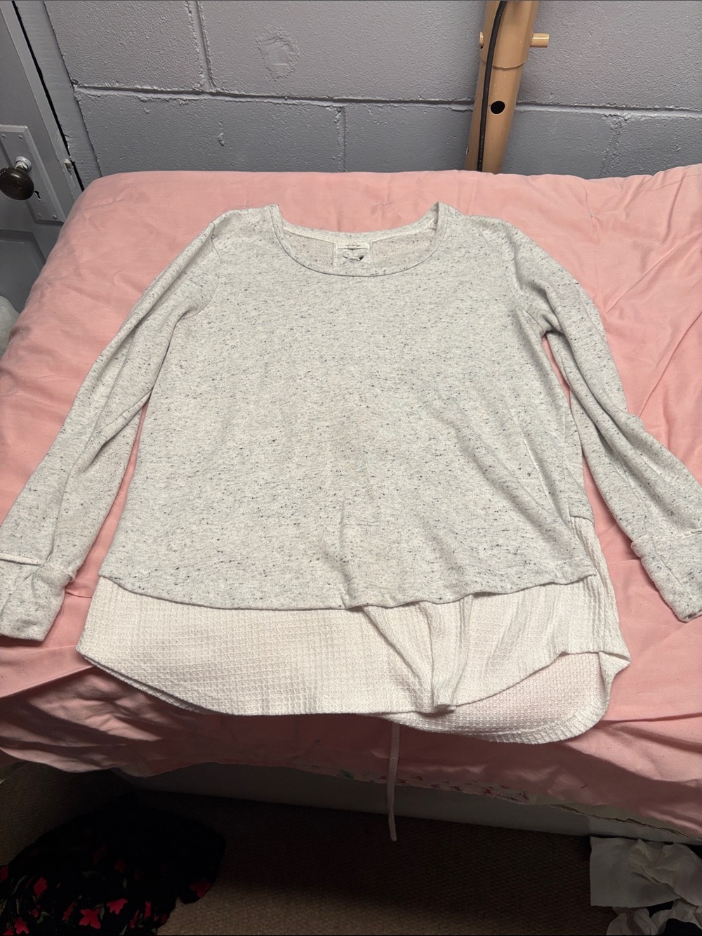 Maurices Heathered Light Gray Layered Hem Sweatshirt